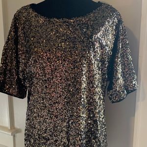 Sequin top New Years celebration short sleeve